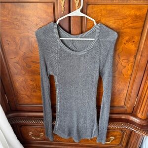 lululemon athletica Charcoal Ribbed Scoop-Neck Sweater